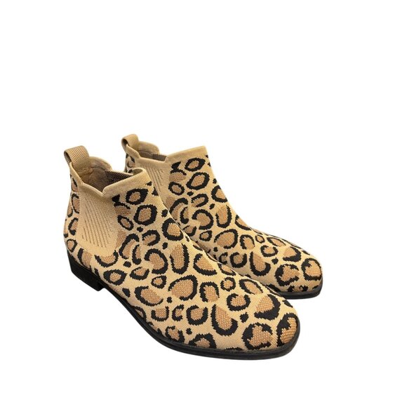 Vivaia Leopard Print Knit Ankle Boots 7.5 - Picture 2 of 6